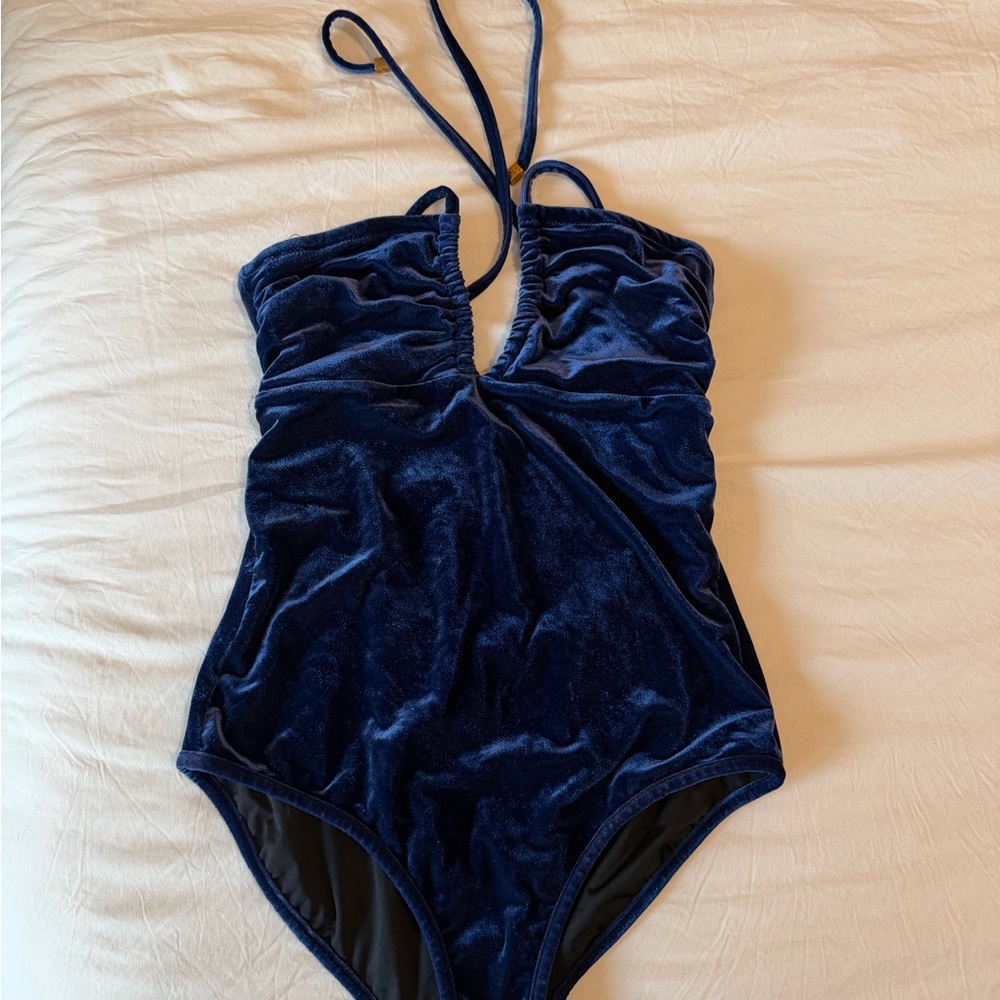 Shoshanna Deep Blue Velvet Vintage Women’s One Piece